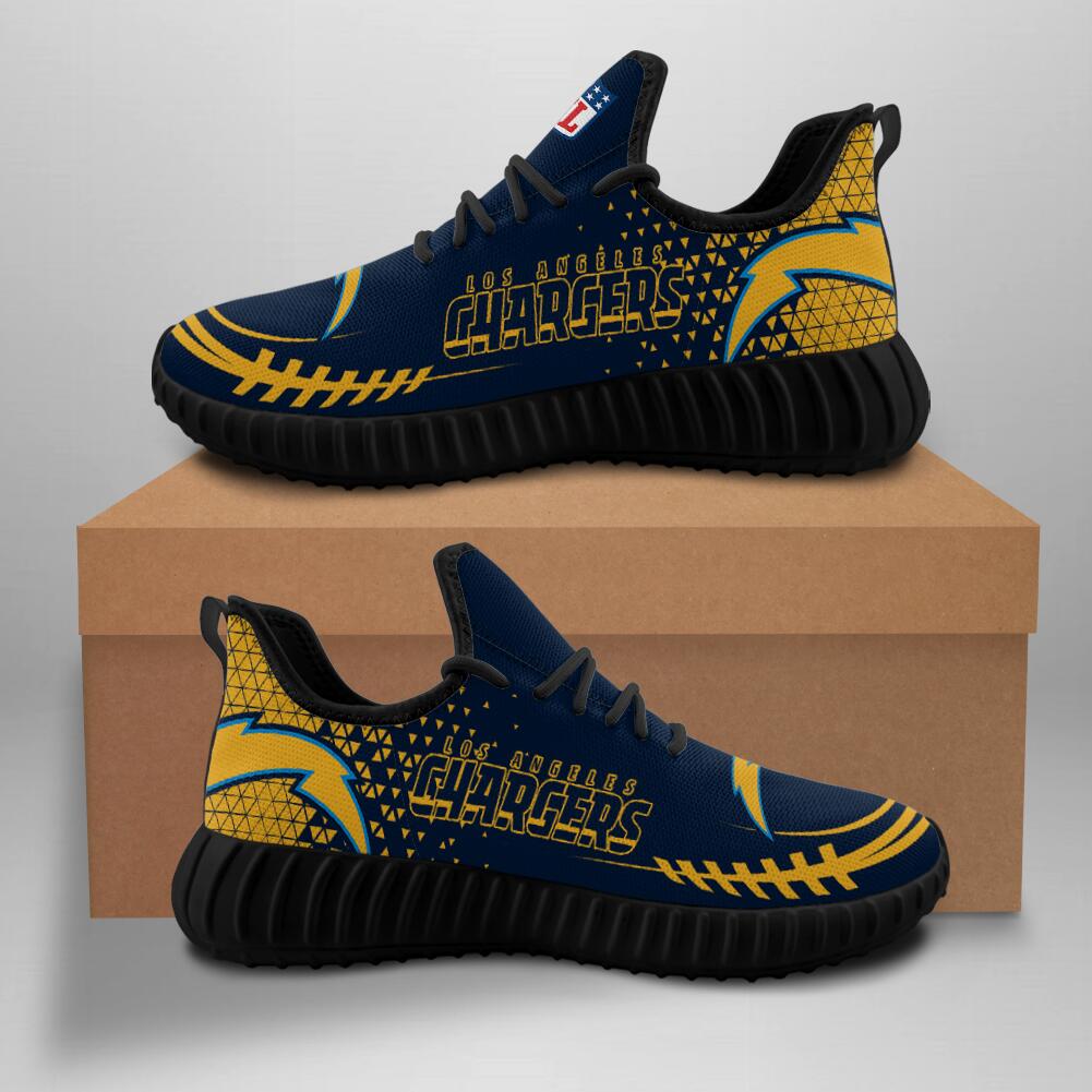 Women's Los Angeles Chargers Mesh Knit Sneakers/Shoes 004